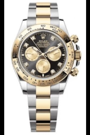 Rolex Cosmograph Daytona Stainless Steel and Yellow Gold Black and Golden Diamond-Set Dial Men's Watch M126503-0002