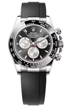 Rolex Cosmograph Daytona White Gold Black and Steel Dial Oysterflex Men's Watch M126519LN-0002