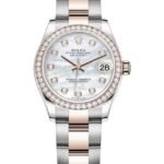 Rolex Datejust 31 Stainless Steel and Rose Gold Mother-of-Pearl Diamond Dial Diamond Bezel Women's Watch M278381RBR-0025