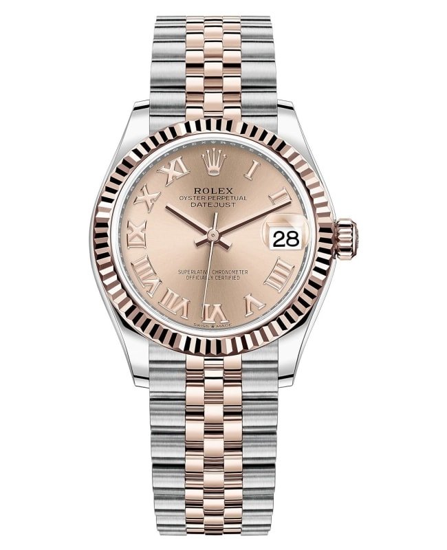 Rolex Datejust 31 Stainless Steel and Rose Gold Rose Roman Dial Women's Watch M278271-0006