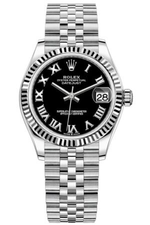 Rolex Datejust 31 Stainless Steel and White Gold Black Roman Dial Women's Watch M278274-0002