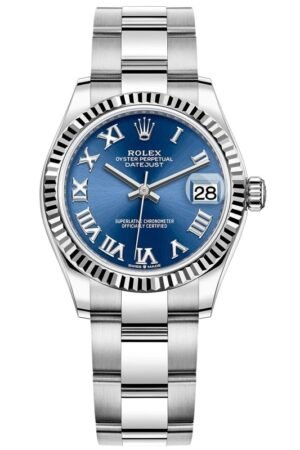 Rolex Datejust 31 Stainless Steel and White Gold Blue Roman Dial Women's Watch M278274-0033