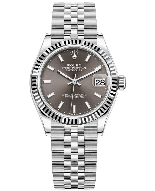 Rolex Datejust 31 Stainless Steel and White Gold Dark Grey Dial Women's Watch M278274-0016