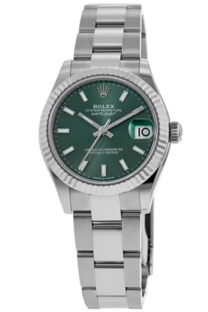 Rolex Datejust 31 Stainless Steel and White Gold Mint Green Dial Women's Watch M278274-0017