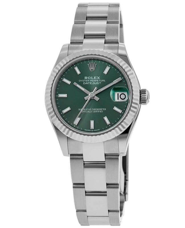 Rolex Datejust 31 Stainless Steel and White Gold Mint Green Dial Women's Watch M278274-0017