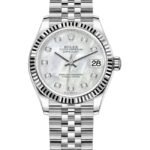 Rolex Datejust 31 Stainless Steel and White Gold Mother-of-Pearl Diamond Dial Women's Watch M278274-0006
