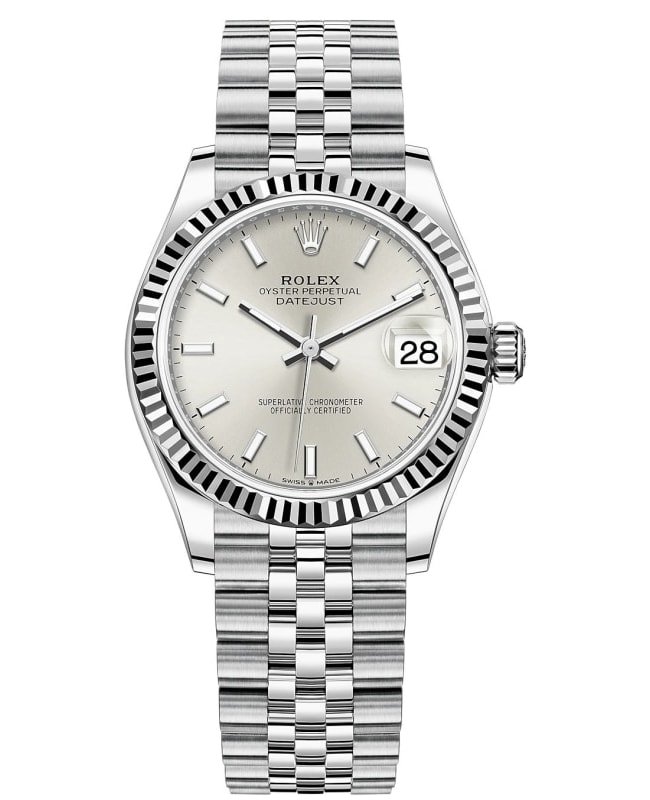Rolex Datejust 31 Stainless Steel and White Gold Silver Dial Women's Watch M278274-0012