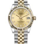 Rolex Datejust 31 Stainless Steel and Yellow Gold Champagne Diamond Dial Women's Watch M278273-0026