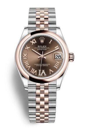 Rolex Datejust 31 Steel and 18kt Everose Gold Chocolate Dial Women's Watch M278241-0004