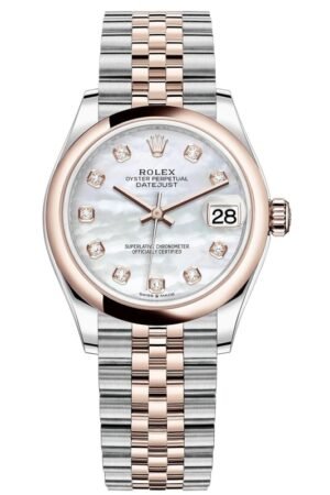 Rolex Datejust 31 Steel and 18kt Everose Gold Mother-of-Pearl Diamond Dial Women's Watch M278241-0026