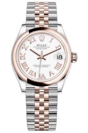 Rolex Datejust 31 Steel and 18kt Everose Gold White Roman Dial Women's Watch M278241-0002