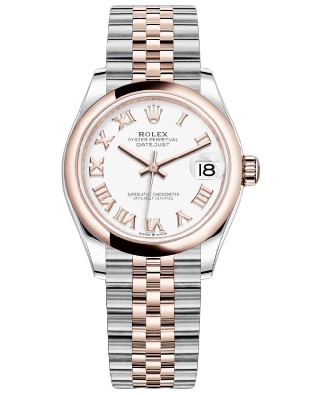 Rolex Datejust 31 Steel and 18kt Everose Gold White Roman Dial Women's Watch M278241-0002