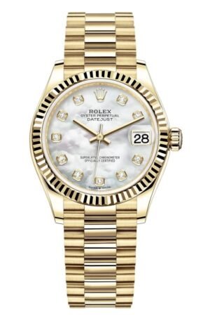Rolex Datejust 31 Yellow Gold Mother-of-Pearl Diamond Dial Women's Watch M278278-0010