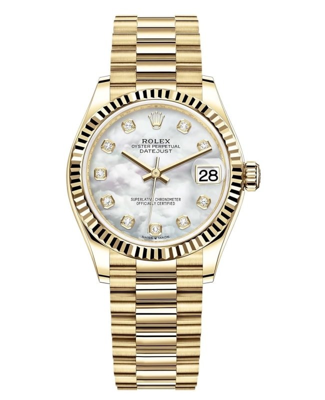 Rolex Datejust 31 Yellow Gold Mother-of-Pearl Diamond Dial Women's Watch M278278-0010