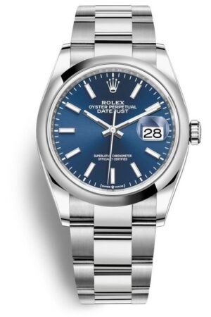Rolex Datejust 36 Stainless Steel Blue Dial Women's Watch M126200-0006