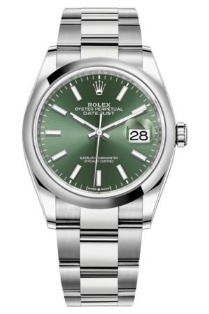 Rolex Datejust 36 Stainless Steel Mint Green Dial Women's Watch M126200-0024