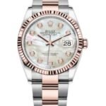 Rolex Datejust 36 Steel & Everose Gold Mother of Pearl Diamond Dial Women's Watch M126231-0022