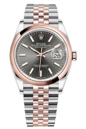 Rolex Datejust 36 Steel & Everose Gold Slate Dial Women's Watch M126201-0013