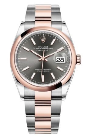 Rolex Datejust 36 Steel & Everose Gold Slate Dial Women's Watch M126201-0014