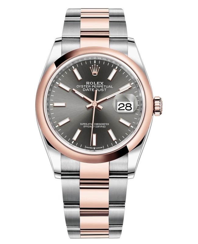 Rolex Datejust 36 Steel & Everose Gold Slate Dial Women's Watch M126201-0014