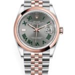 Rolex Datejust 36 Steel & Everose Gold Slate Roman Wimbledon Dial Women's Watch M126201-0029
