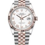Rolex Datejust 36 Steel & Everose Gold White Roman Dial Jubilee Bracelet Women's Watch M126231-0015
