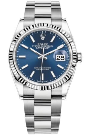 Rolex Datejust 36 Steel & White Gold Blue Dial Women's Watch M126234-0018