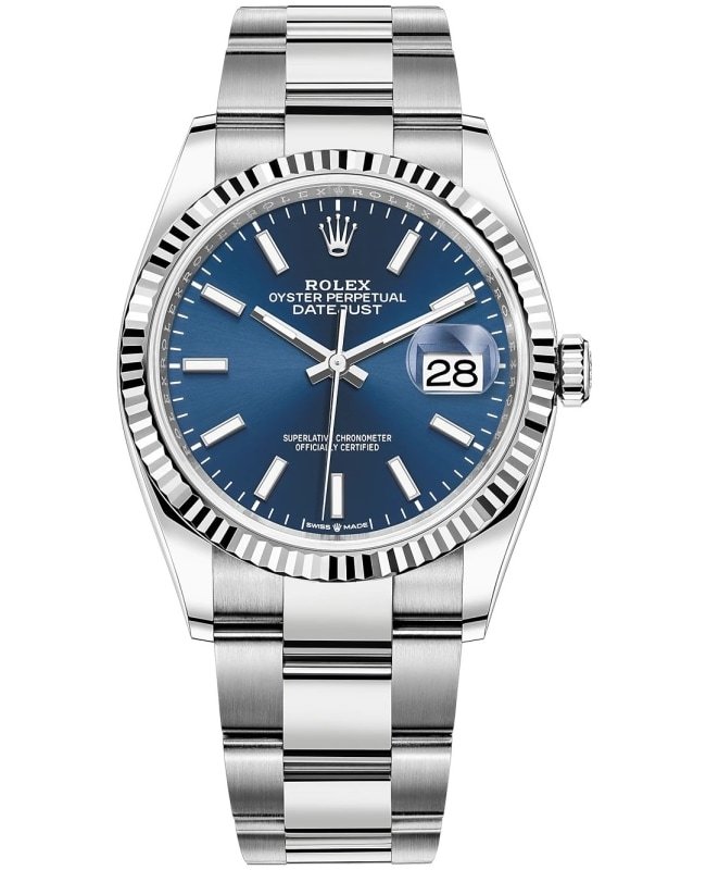 Rolex Datejust 36 Steel & White Gold Blue Dial Women's Watch M126234-0018