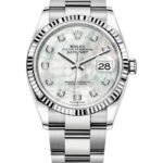 Rolex Datejust 36 Steel & White Gold Mother-of-Pearl Diamond Dial Women's Watch M126234-0020
