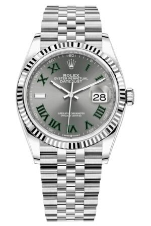 Rolex Datejust 36 Steel & White Gold Slate Roman Dial Women's Watch M126234-0045