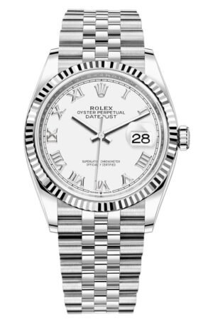 Rolex Datejust 36 Steel & White Gold White Roman Dial Women's Watch M126234-0025