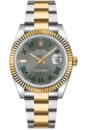 Rolex Datejust 36 Steel & Yellow Gold Slate Roman Dial Women's Watch M126233-0036