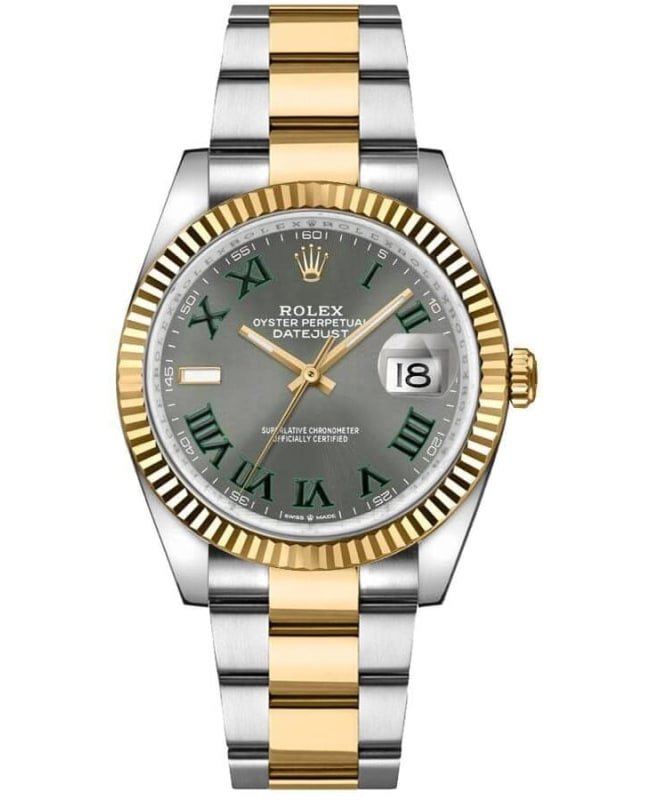 Rolex Datejust 36 Steel & Yellow Gold Slate Roman Dial Women's Watch M126233-0036