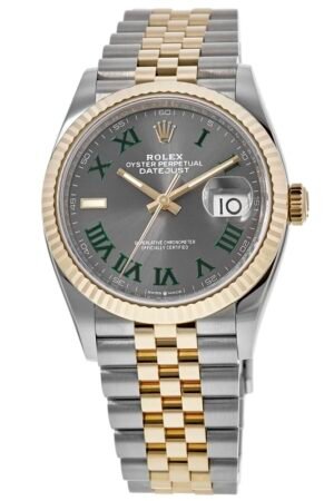 Rolex Datejust 36 Steel & Yellow Gold Slate Wimbledon Dial Jubilee Women's Watch M126233-0035