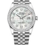Rolex Datejust 36 White Gold & Diamonds Mother of Pearl Diamond Dial Women's Watch M126284RBR-0011
