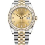Rolex Datejust 36 Yellow Gold & Diamonds Champagne Dial Women's Watch M126283rbr-0003
