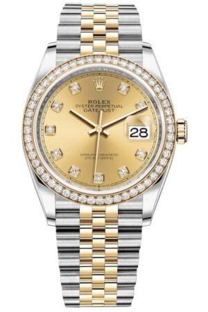 Rolex Datejust 36 Yellow Gold & Diamonds Champagne Dial Women's Watch M126283rbr-0003