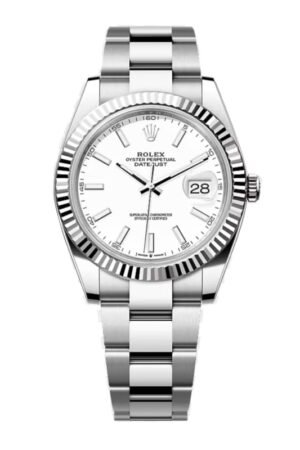 Rolex Datejust 41 Stainless Steel And White Gold White Dial Men's Watch M126334-0009
