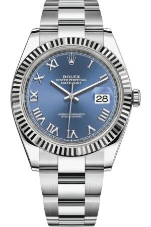 Rolex Datejust 41 Stainless Steel Blue Roman Dial Men's Watch M126334-0025