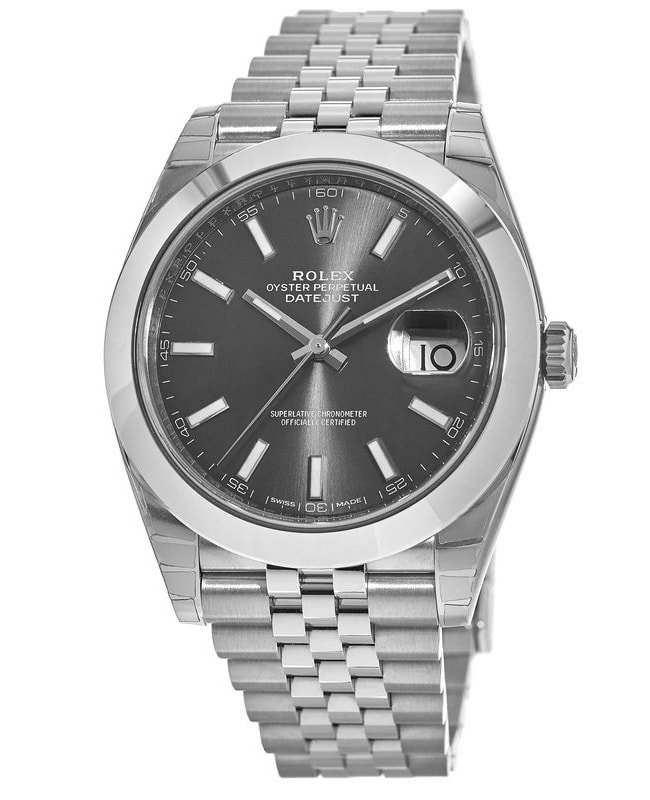 Rolex Datejust 41 Stainless Steel Grey Dial Jubilee Band Men's Watch M126300-0008