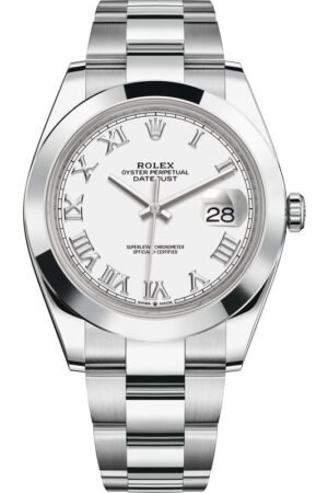 Rolex Datejust 41 Stainless Steel White Roman Dial Men's Watch M126300-0015