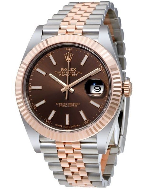 Rolex Datejust 41 Steel and Everose Gold Chocolate Dial Jubilee Bracelet Men's Watch M126331-0002
