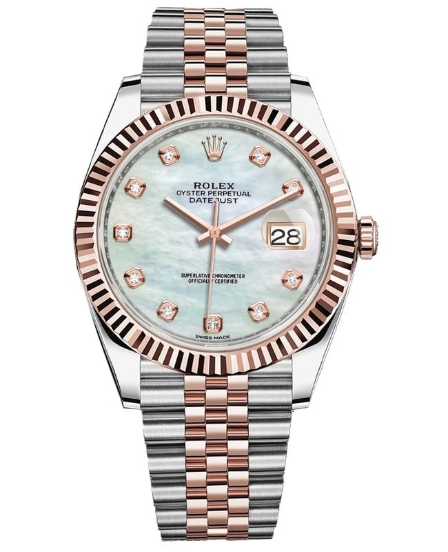 Rolex Datejust 41 Steel and Everose Gold Mother of Pearl Diamond Jubilee Men's Watch M126331-0014