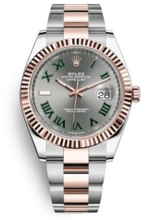 Rolex Datejust 41 Steel and Everose Gold Wimbledon Dial Oster Band Men's Watch M126331-0015