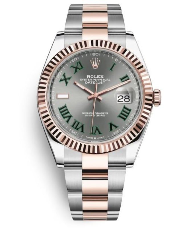 Rolex Datejust 41 Steel and Everose Gold Wimbledon Dial Oster Band Men's Watch M126331-0015