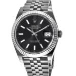 Rolex Datejust 41 Steel & White Gold Black Index Jubilee Band Men's Watch M126334-0018