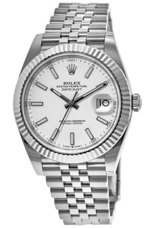 Rolex Datejust 41 Steel & White Gold White Dial Jubilee Bracelet Men's Watch M126334-0010