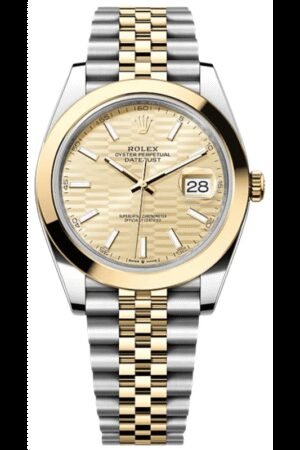 Rolex Datejust 41 Steel & Yellow Gold Automatic Fluted Champagne Dial Men's Watch M126303-0022