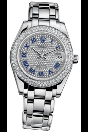 Rolex Datejust Pearlmaster Automatic Diamond Dial and Bezel White Gold Women's Watch M81339-0012