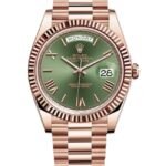 Rolex Day-Date 40 18k Everose Gold Olive Green Dial 60th Anniversary Men's Watch M228235-0025